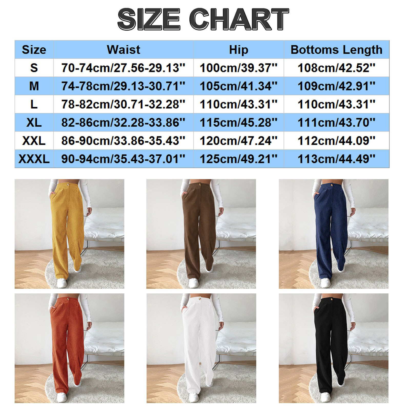 thumbnail image 4 of Pantalones de cintura alta y pierna ancha - Mezcla de poliéster, cintura alta, estilo vintage, 4 of 8
